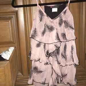 Noodle Strap V Neck Feather Design Blouse